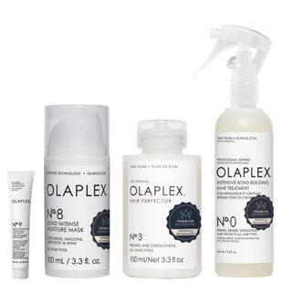Olaplex Zestaw kosmetyków do intensywnej regeneracji włosów zniszczonych (Kuracja No. 0 + Kuracja No. 3 + Maska No. 8 + Serum No. 9) - Zestawy kosmetyków damskich - miniaturka - grafika 1