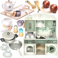 Domki dla lalek - KUCHNIA DLA DZIECI DREWNIANA LULILO EKSPRES PRALKA AKCESORIA SERWIS KAWOWY - miniaturka - grafika 1