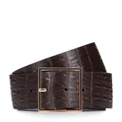 Paski - Damski pasek ze skóry croco szeroki - miniaturka - grafika 1