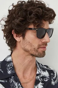 Gucci okulary przeciwsłoneczne męskie kolor czarny - Okulary przeciwsłoneczne - miniaturka - grafika 1
