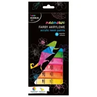 Farby i media malarskie - Derform Farby akrylowe neonowe 12x12ml KIDEA - miniaturka - grafika 1