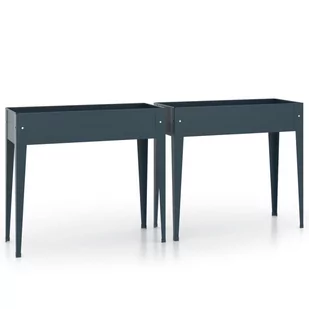 Donice ogrodowe, 2 szt., szare, stal galwanizowana Lumarko - Donice - miniaturka - grafika 3