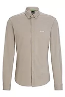 Koszule męskie - BOSS BIADO R Regular -Fit męska koszula z bawełny piqué-jersey z kołnierzem na guziki, jasnozielony, XXL - miniaturka - grafika 1