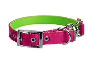 Obroże dla psów - Dingo DINGO obroża dwustronna 2,5cm x 65 cm różowo-zielona - miniaturka - grafika 1