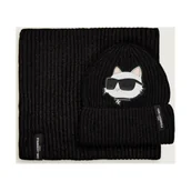 Czapki dla dzieci - Karl Lagerfeld Kids Szal + czapka - miniaturka - grafika 1