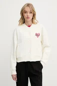 Bluzy damskie - Karl Lagerfeld bluza bawełniana damska kolor beżowy z aplikacją A3W20009 - miniaturka - grafika 1