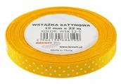 Pasmanteria - Brewis Wstążka dekoracyjna kropki 12mmx22m pomarańczowa - miniaturka - grafika 1