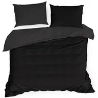 Pościel - Eurofirany Pościel czarna satyna bawełniana Nova3 180x200 Ef-psc-nova3czar-180 - miniaturka - grafika 1