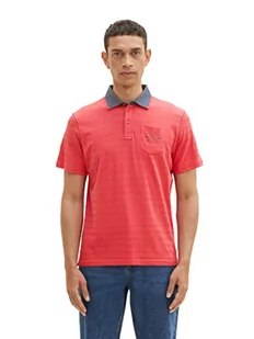 TOM TAILOR Męska koszulka polo 1038533, 31045-Soft Berry Red, XXL, 31045 - Soft Berry Red, XXL - Koszulki męskie - miniaturka - grafika 1