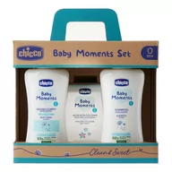 Kosmetyki kąpielowe dla dzieci - Chicco Baby Moments zestaw płyn do kąpieli 200ml + szampon 200ml + woda toaletowa 100ml - miniaturka - grafika 1