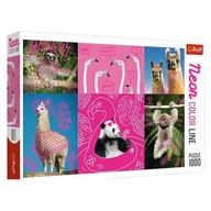 Puzzle - Trefl Puzzle 1000el. - Neon Color Line - Szalone zwierzaki - miniaturka - grafika 1