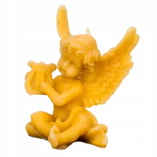 Świeca z wosku pszczelego anioł z lirą - Świece - miniaturka - grafika 1
