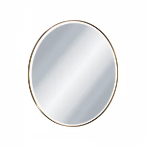 EXCELLENT DOEX.CO080.CB Corido lustro łazienkowe 80 cm okrągłe oświetlenie LED mata grzewcza, miedziany szczotkowany - Lustra - miniaturka - grafika 1