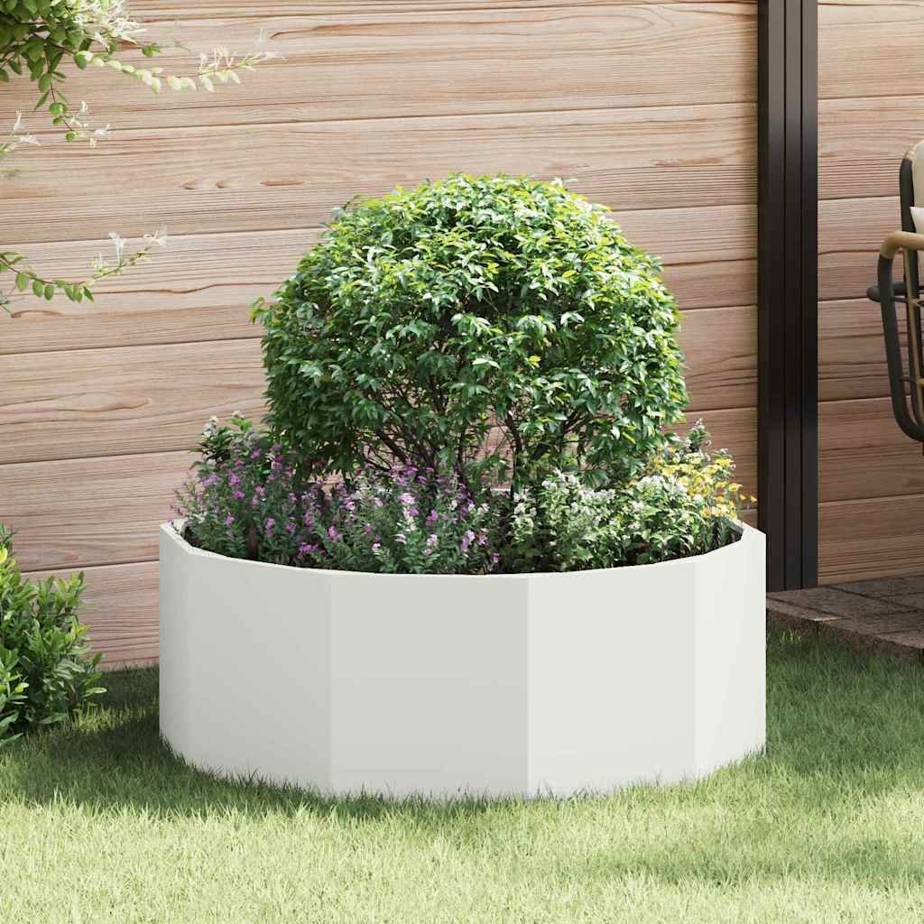 vidaXL Donica Biały 90 x 90 x 35 cm Stal
