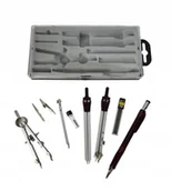 Przybory szkolne - Zestaw Szkolny Kreślarski Geometryczny 10 Elementów Cyrkle Ołówek Automat - miniaturka - grafika 1