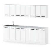 Meble kuchenne - Meble kuchenne białe zestaw pojemna kuchnia nowoczesna vero 2.6m modułowy - miniaturka - grafika 1