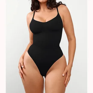 Body modelujące z wycięciem na plecach - Czarny XXL - Body - miniaturka - grafika 1
