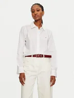 Koszule damskie - Tommy Hilfiger Koszula WW0WW44084 Biały Regular Fit - miniaturka - grafika 1
