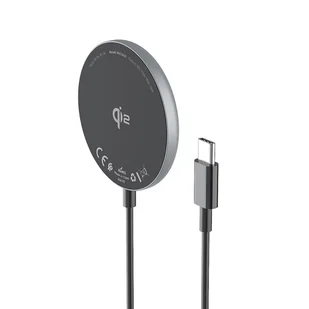 Ładowarka indukcyjna magnetyczna bezprzewodowa Qi2 do telefonu 15W - czarna WOZINSKY - Ładowarki do telefonów - miniaturka - grafika 1