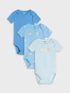 Pajacyki dla niemowląt - Sinsay - Body 3 pack - błękitny - miniaturka - grafika 1