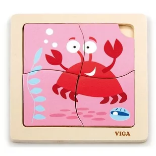 VIGA 50146 Puzzle na podkładce - krab - Puzzle - miniaturka - grafika 1