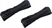 Akcesoria obuwnicze - WOSKOWANE Szerokie Sznurowadła CZARNE Sznurówki 160 cm PŁASKIE 8 mm G16-16 - miniaturka - grafika 1