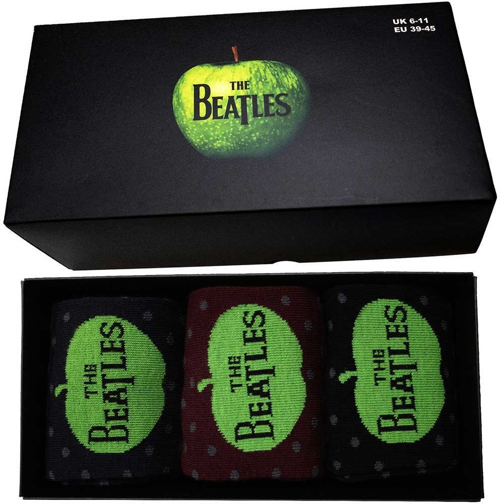 skarpetki THE BEATLES - APPLE & SPOTS, zestaw 3 par-39/44