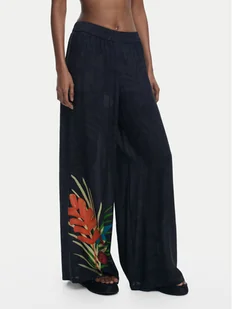 Desigual Spodnie palazzo 25SWMW02 Czarny Wide Leg - Spodnie damskie - miniaturka - grafika 1