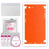 Szkła hartowane na telefon - Folia naklejka skórka strukturalna na TYŁ+BOKI do Apple iPhone 6 Plus - Carbon Pomarańczowy - apgo SKINS - miniaturka - grafika 1