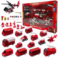 Klocki - SAMOCHODZIKI DLA DZIECI ZESTAW STRAŻ POŻARNA POJAZDY - miniaturka - grafika 1