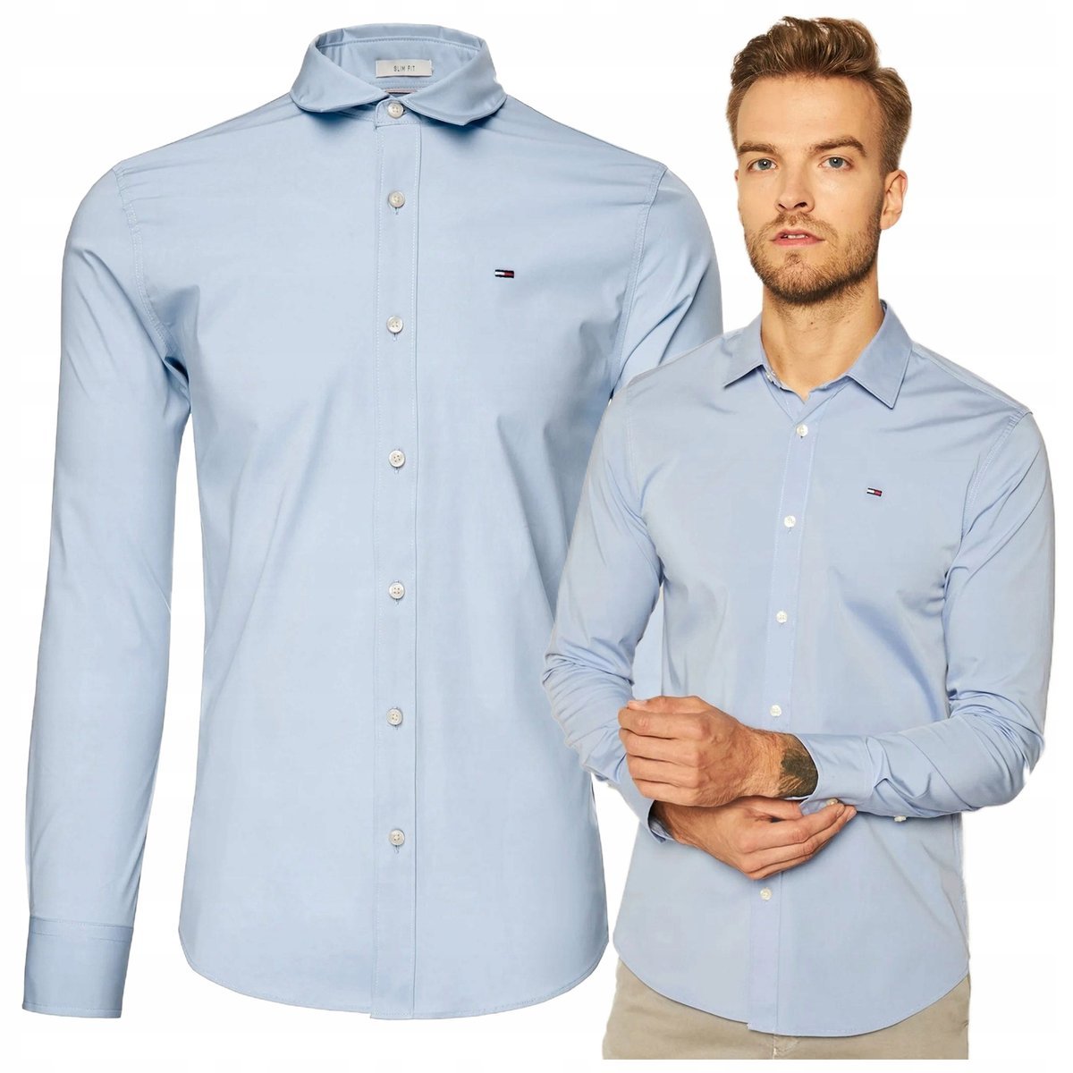 niebieska koszula meska elegancka koszula tommy hilfiger jeans slim niebieska koszula meska elegancka koszula tommy hilfiger jeans slim r.XXL