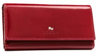 Portfele - Duży pojemny portfel damski ze skóry naturalnej na karty i dokumenty ochrona RFID Rovicky, czerwony - miniaturka - grafika 1