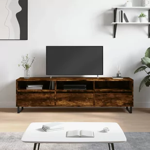 vidaXL Szafka pod TV, przydymiony dąb, 150x30x44,5 cm - Szafki RTV - miniaturka - grafika 1