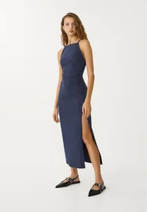 Stradivarius Sukienka średniej długości z dekoltem halter Morski M - Sukienki Stradivarius Sukienka średniej długości z dekoltem halter Morski M - Sukienki - miniaturka - grafika 1