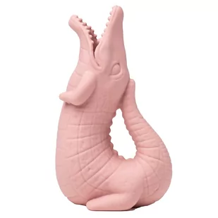 Silikonowa Konewka Krokodyl Scrunch - Pudrowy Róż - Zabawki do piasku - miniaturka - grafika 1