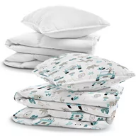 Pościel dla dzieci - Komplet pościeli dziecięcej: 100x135cm + pościel - pościel dziecięca Pościel dziecięca z poszewką 60x40 wykonana z szarej bawełny Afryka - miniaturka - grafika 1