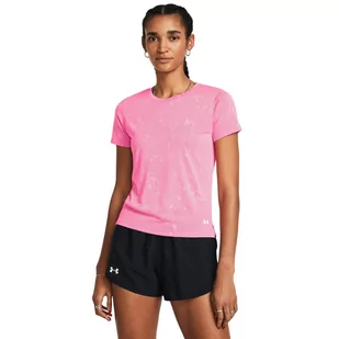 Damska koszulka do biegania Under Armour UA Streaker Splatter SS - różowa - UNDER ARMOUR - Koszulki sportowe damskie - miniaturka - grafika 1
