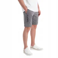 Spodenki męskie - Dopasowane męskie krótkie dresowe spodenki szare szorty OM-SRSK-0138 V3 S - miniaturka - grafika 1