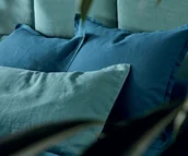 Pościel - Blanc Des Vosges Poszewka lniana Louxor Bleu Paon - miniaturka - grafika 1