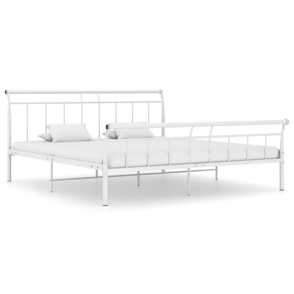 vidaXL Lumarko Rama łóżka, biała, metalowa, 180 x 200 cm 325046