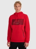 Bluzy męskie - 4F Bluza dresowa nierozpinana z kapturem męska - czerwona XXL - miniaturka - grafika 1