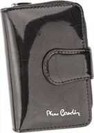 Portfele - Pierre Cardin Mały, pionowy portfel ze skóry naturalnej lakierowanej z motywem liści Pierre Cardin - miniaturka - grafika 1