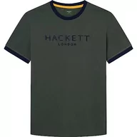 Koszulki męskie - Hackett London Heritage klasyczna koszulka męska, Zielony (ciemnozielony), L - miniaturka - grafika 1