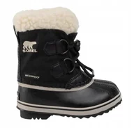 Śniegowce damskie - Sorel Dziecięce Śniegowce Z Kożuszkiem Czarne 25 Jża - miniaturka - grafika 1