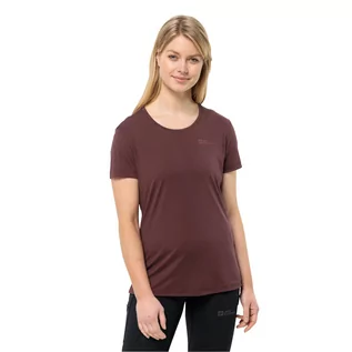 Koszulki i topy damskie - T-shirt damski Jack Wolfskin TECH T W dark maroon - XS - grafika 1