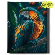 Malowanie po numerach - Obraz Malowanie po numerach NA RAMIE, 40x50, Piękna papuga | Oh Art! - miniaturka - grafika 1