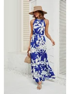 Sukienki - Tazga Sukienka w kolorze niebiesko-białym - miniaturka - grafika 1