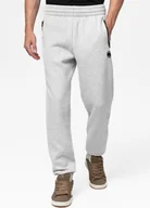 Spodnie męskie - Spodnie sportowe PIT BULL HATTON jasnoszare (grey melange)-L - miniaturka - grafika 1