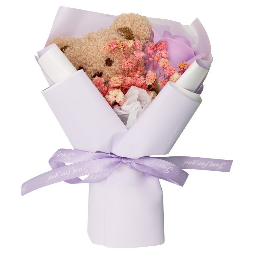 Empik Gifts Bukiet z misiem, Fioletowy