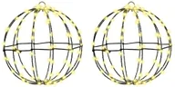 Ozdoby bożonarodzeniowe - vidaXL Piłka z 192 diodami LED 2 pcs Ciepła biel 30 cm Metal - miniaturka - grafika 1